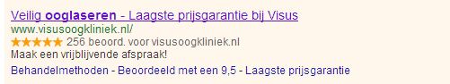 Verkoopbeoordelingen google