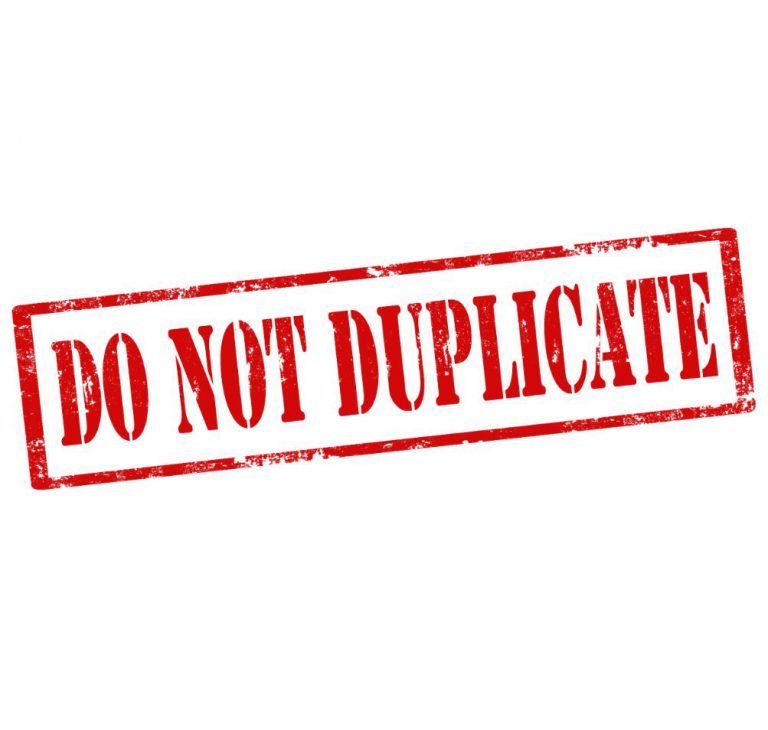 Do not Duplicate