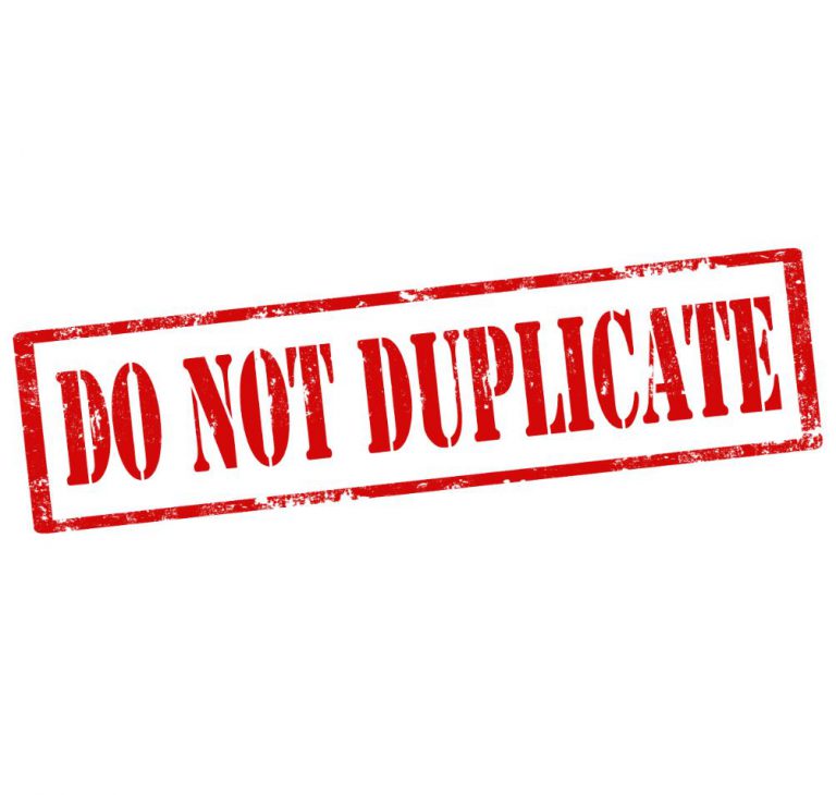 Do not Duplicate