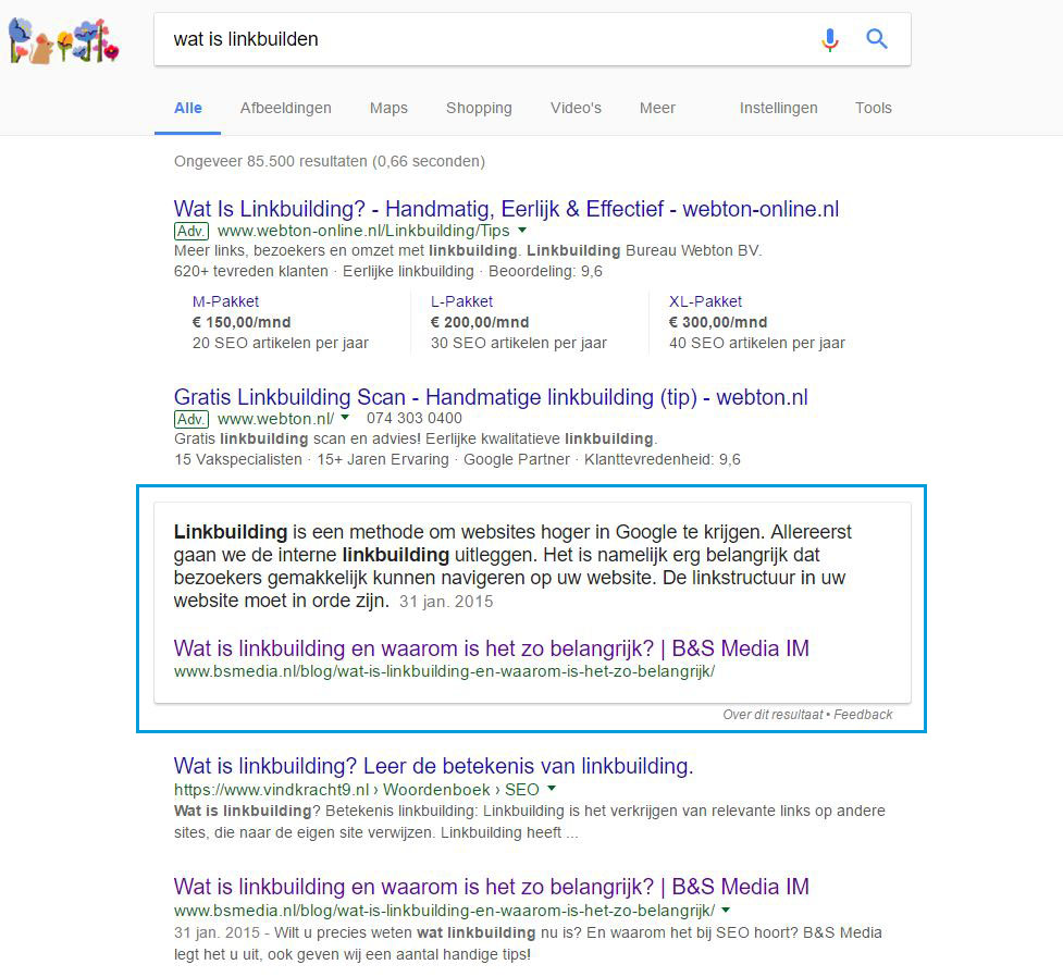 Featured Snippet: Wat is linkbuilden