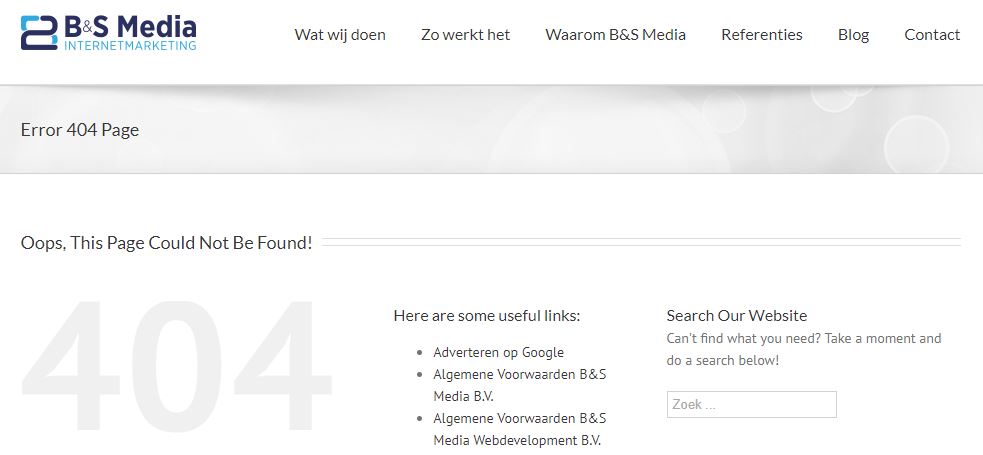 Dode link / 404 vermelding