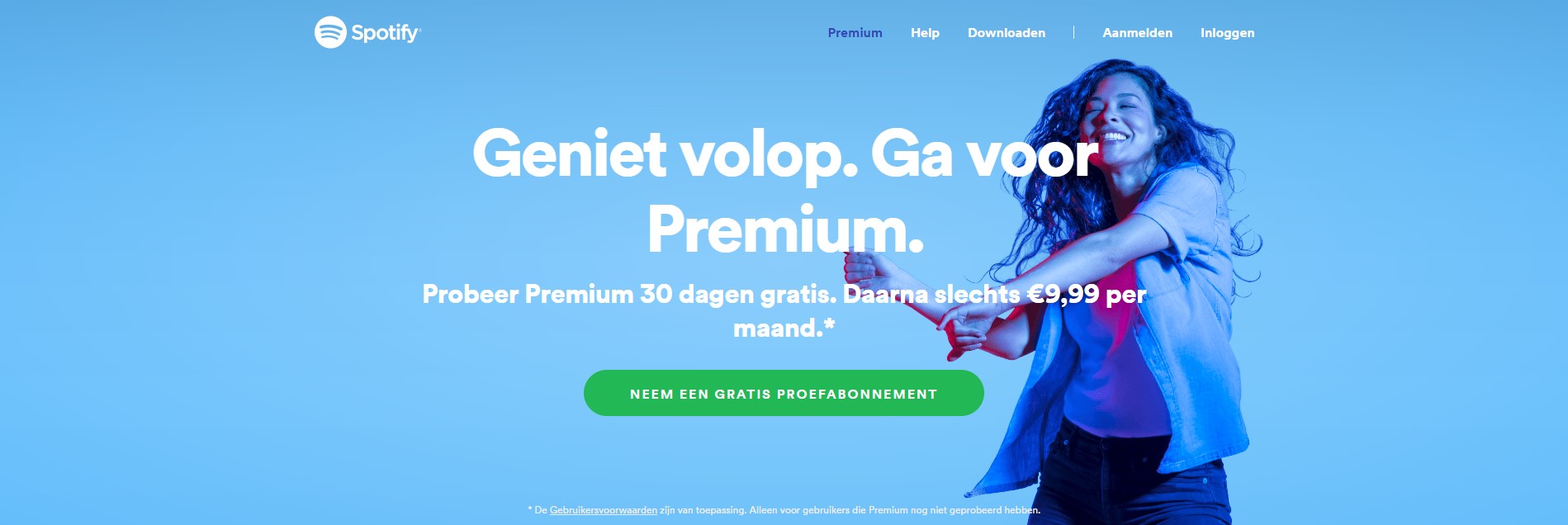 CTA voorbeeld Spotify