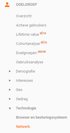 Leads uit Google Analytics - netwerk