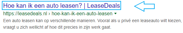 Vraag in de page title