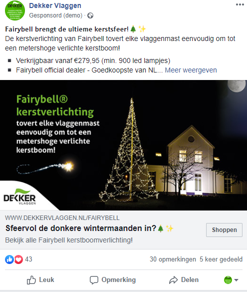 Facebookpost feestdagen