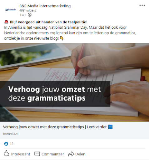 LinkedIn voorbeeld inhaken actualiteit