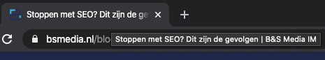 Voorbeeld title tag in browser