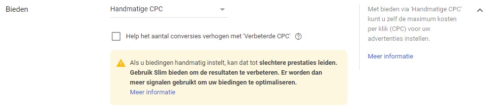 Handmatige CPC