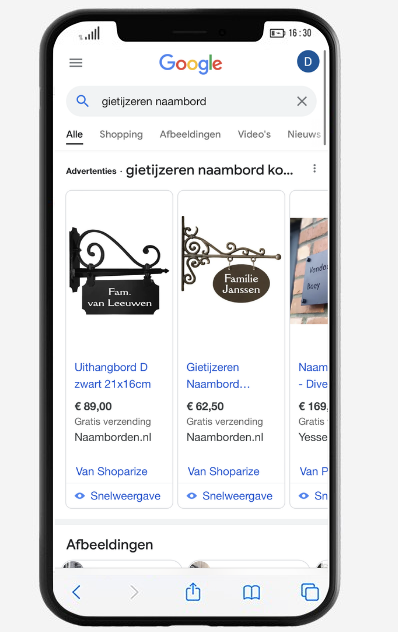 Google Shopping Naamborden.nl