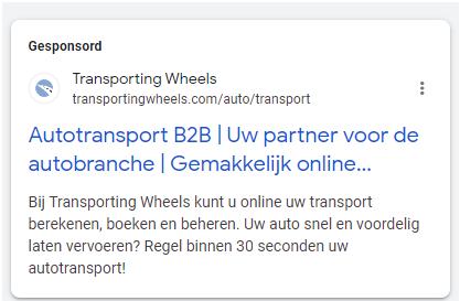 Voorbeeld Beta Google Ads wit