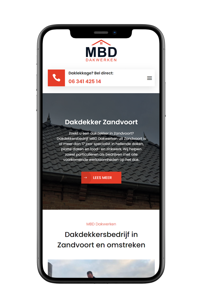 MDBDakwerken IPhone Mockup Portfolio BSMedia