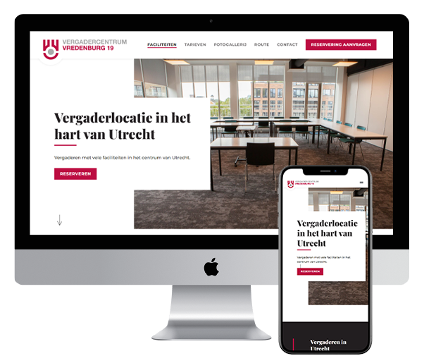 Website Vredenburg - vergaderlocatie Utrecht - door B&S Media IM