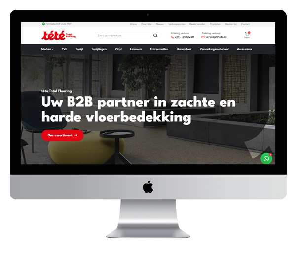 tété Total Flooring - een maatwerkwebsite door B&S Media