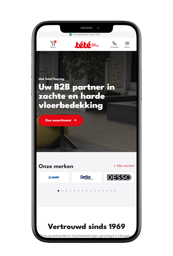 tété Total Flooring - een maatwerkwebsite door B&S Media