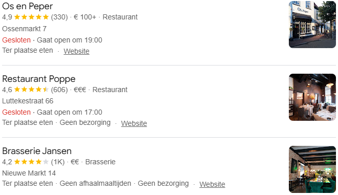 2 Restaurant Zwolle Zoekresultaten GoogleMaps Marketing Blog BSMediaIM