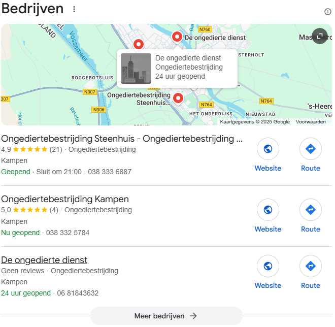 3 Ongediertebestrijding Kampen Zoekresultaten GoogleMaps Marketing Blog BSMediaIM