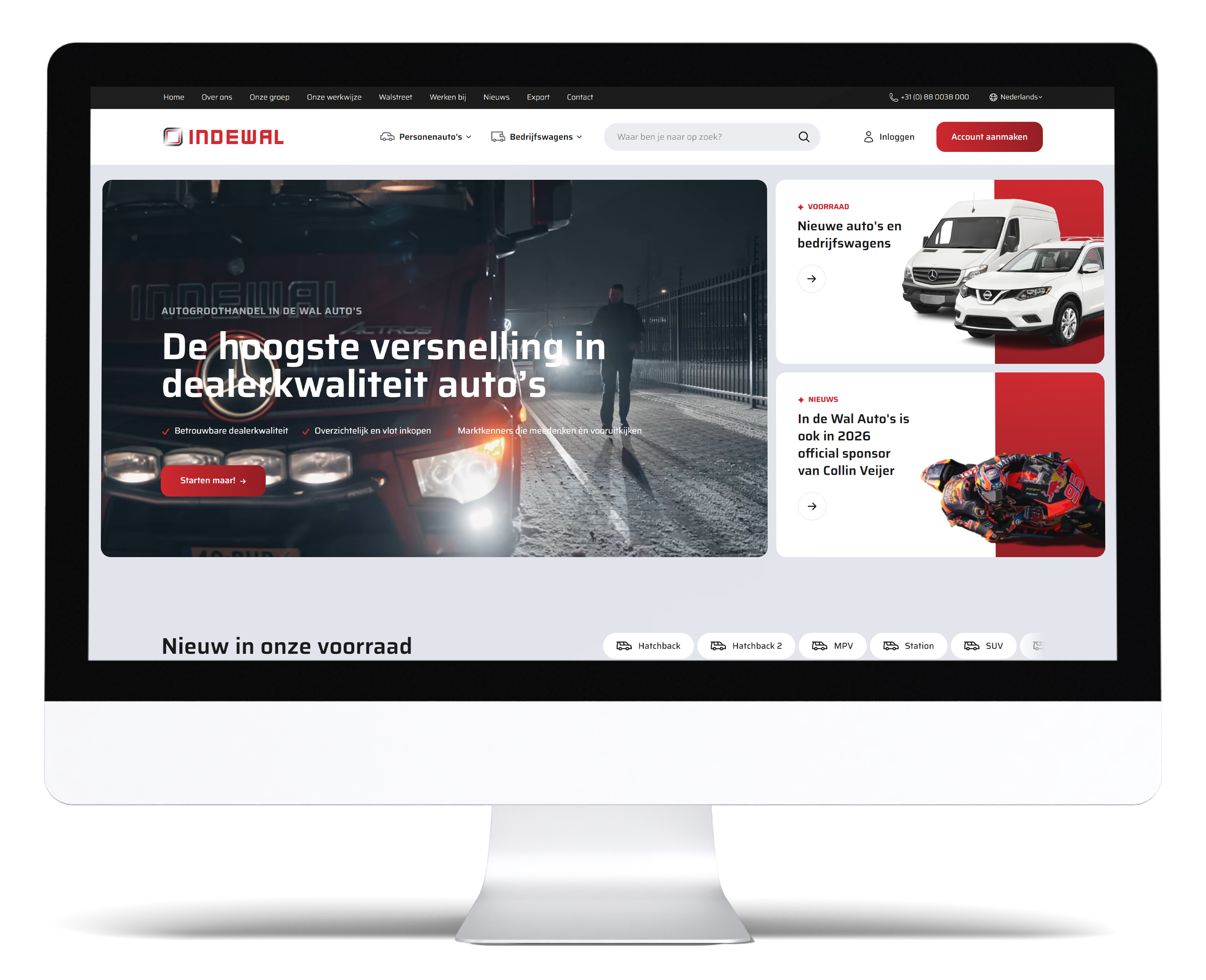 Website In de Wal Auto's door B&S Media internetmarketing
