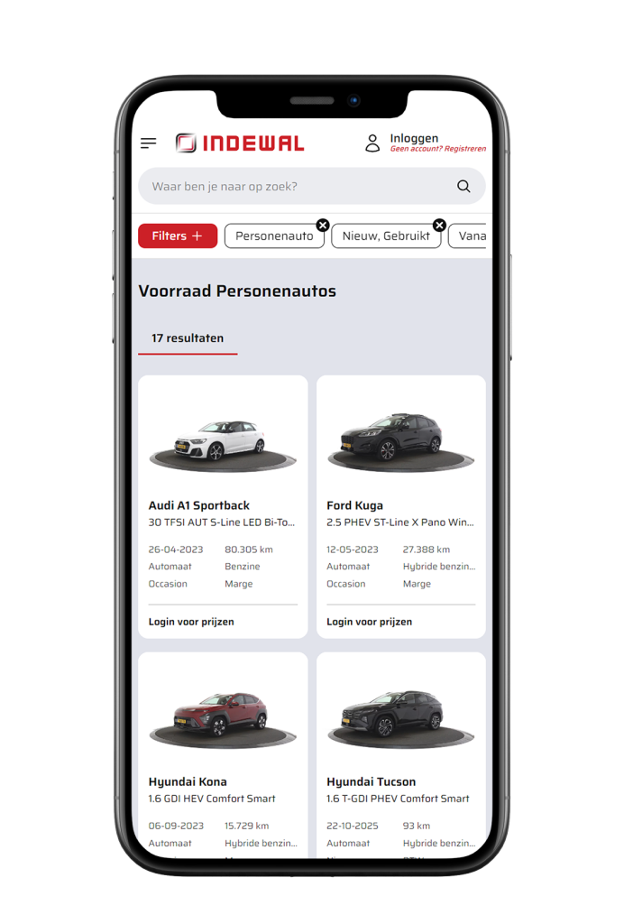 Website van In de Wal Auto's door B&S Media